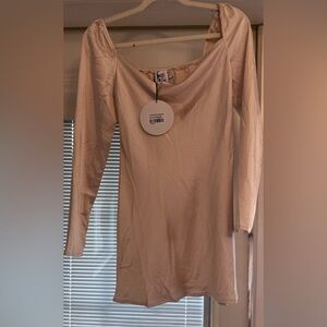 Princess Polly Cream Long Sleeve Dress